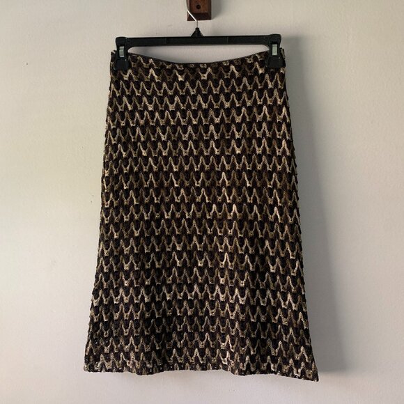 Vintage Le Parfait Knit Brown and Black Skirt Women's Size Small S - Picture 5 of 5